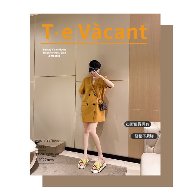 Chexcess Dép Đi Biển Đế Dày Đính Hạt Ngọc Trai Phong Cách Thời Trang Mới FT2654