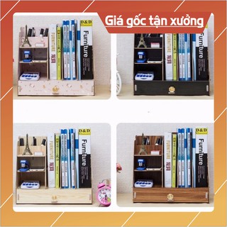 Kệ sách mini để bàn bằng gỗ đa năng