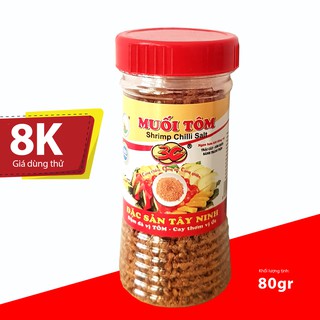 Muối tôm Tây Ninh lọ 80gr đậm đà vị Tôm cay thơm vị ớt