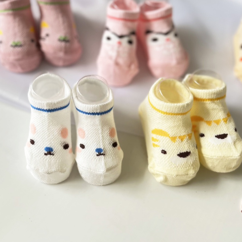 Combo 5 đôi tất lưới COTTON thoáng khí, mềm êm cho bé từ 0-1 tuổi, vớ mang mùa Hè dễ thương, phong cách HOT