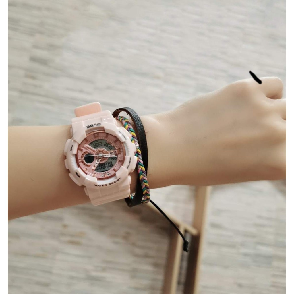 Đồng Hồ Nữ SBAO S8022 USA Sports - 2 Máy Kim và Điện Tử Mạnh Mẽ Dây Silicone Bền Chắ | BigBuy360 - bigbuy360.vn