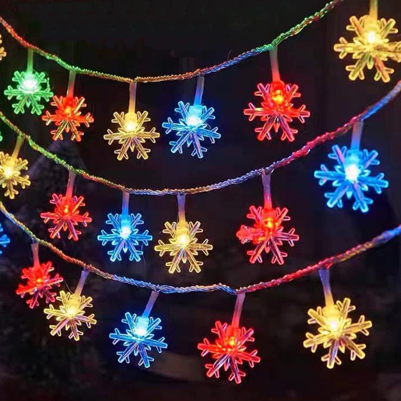 Dây Đèn LED Hình Bông Tuyết Trang Trí Giáng Sinh Năm Mới