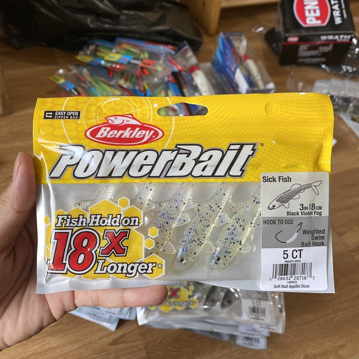 [CỰC NHẠY] Bộ 5 mồi câu cá lóc PowerBait, mồi mềm dụ cá chẽm cá lóc đồng lóc bông cực nhạy