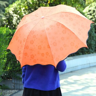 (GIẢM MẠNH )Ô dù gặp nước nở hoa màu cam