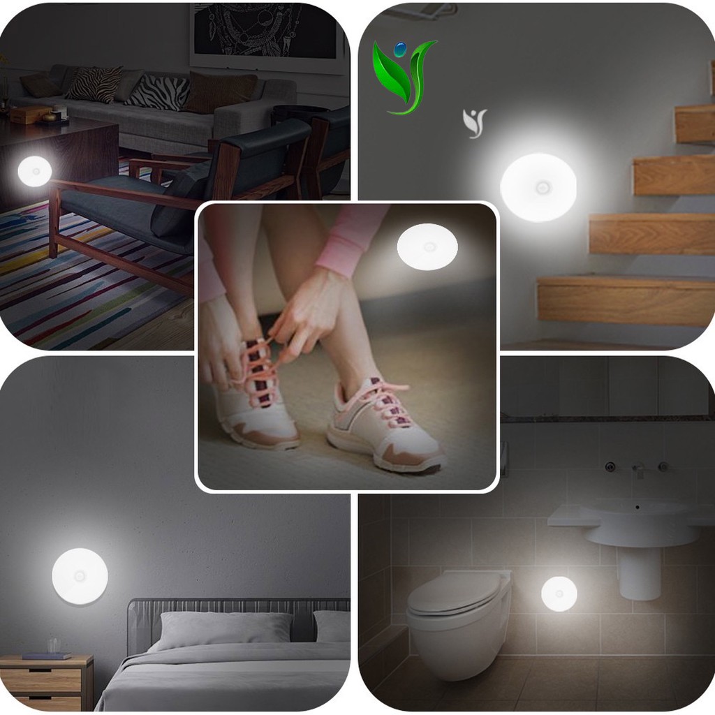 Đèn Cảm Ứng Chuyển Động, Đèn Led Dán Tường Cảm Biến Thông Minh Không Dây Dán Tủ Quần Áo, Cầu Thang, Phòng Ngủ.