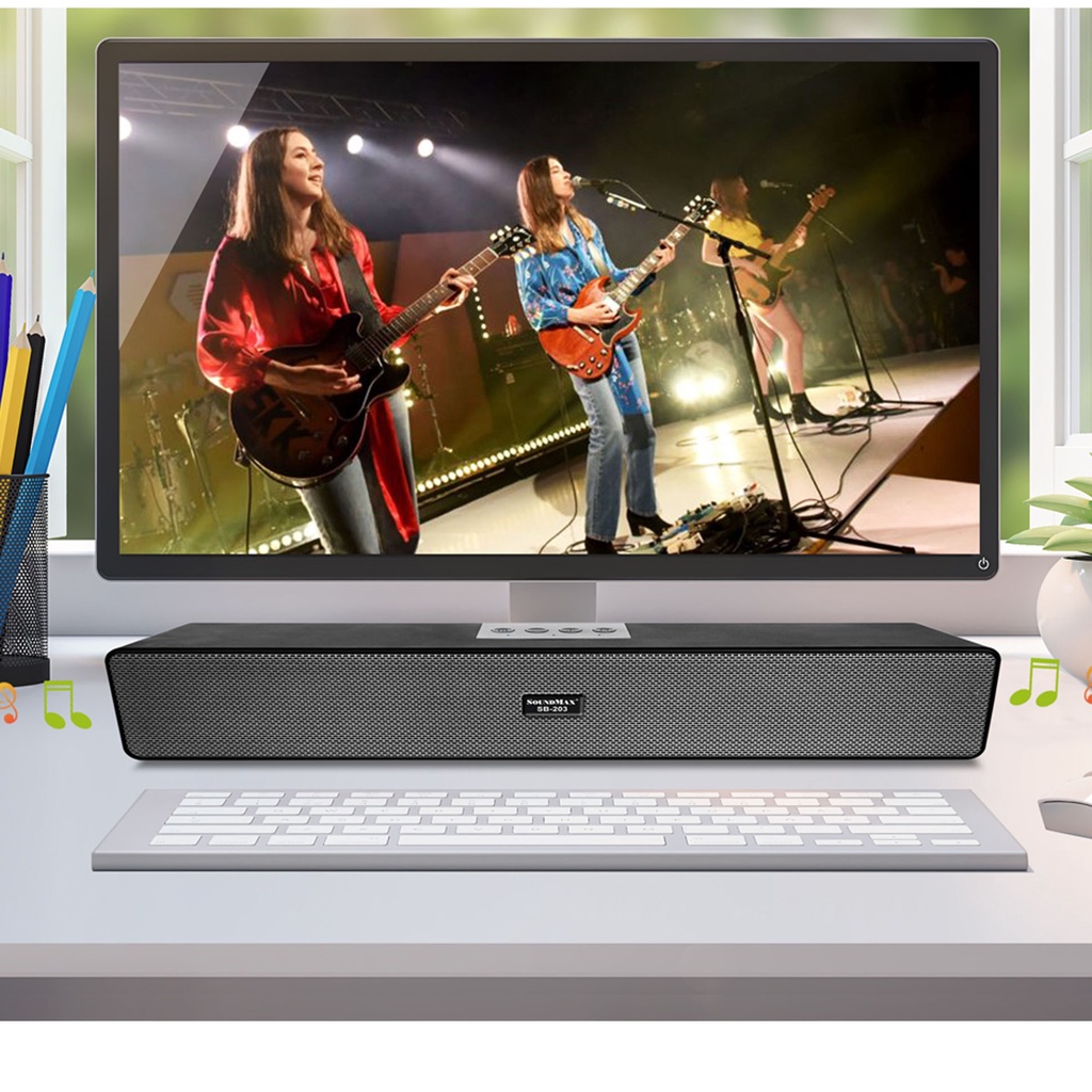 Loa Vi Tính SoundMax SB-203 2.0 12W Bluetooth 5.0 - Hàng Chính Hãng