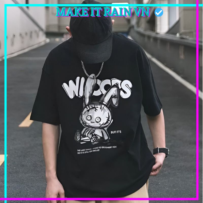 Áo Thun Tay Lỡ Unisex BUNNY.WIOOPPS Make It Rain VN, Áo Phông Nam Nữ Form Rộng, có hình ảnh video thật