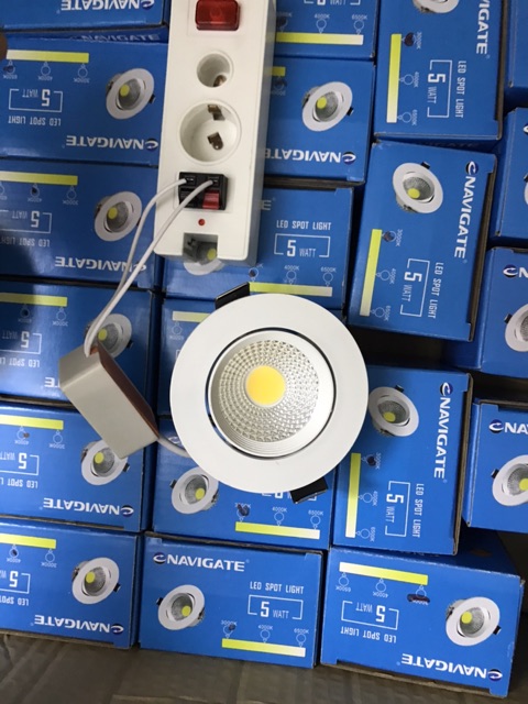 Combo 5 đèn led âm trần xoay góc chiếu công suất 5W chuyên dùng rọi tranh, trang trí shop sáng trắng, vàng, trung tính