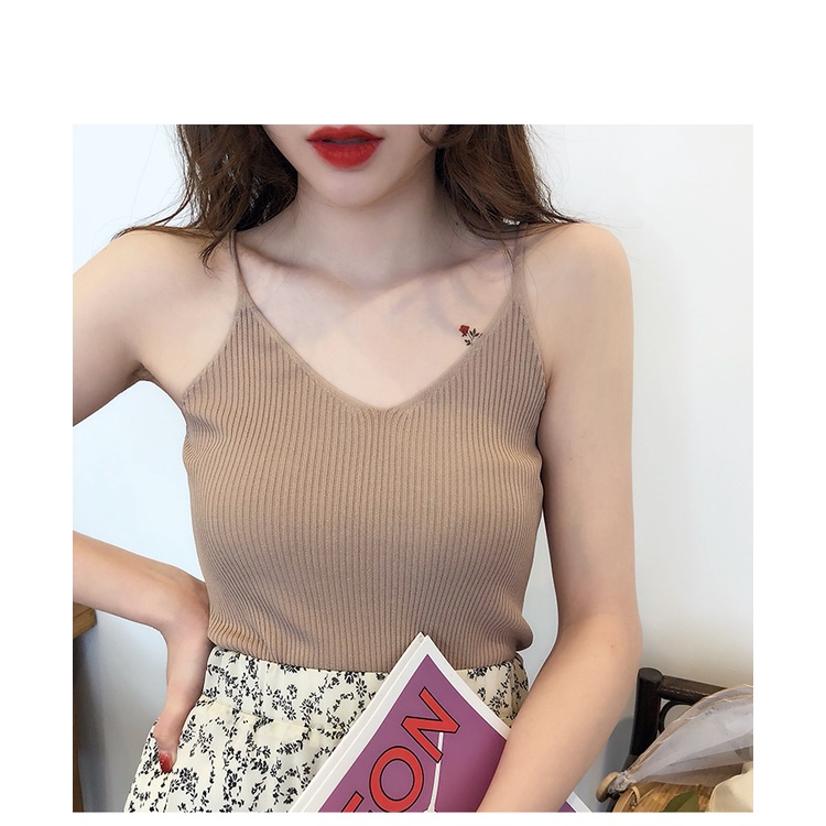 Áo Tank Top Dệt Kim Thiết Kế Đơn Giản Hợp Thời Trang