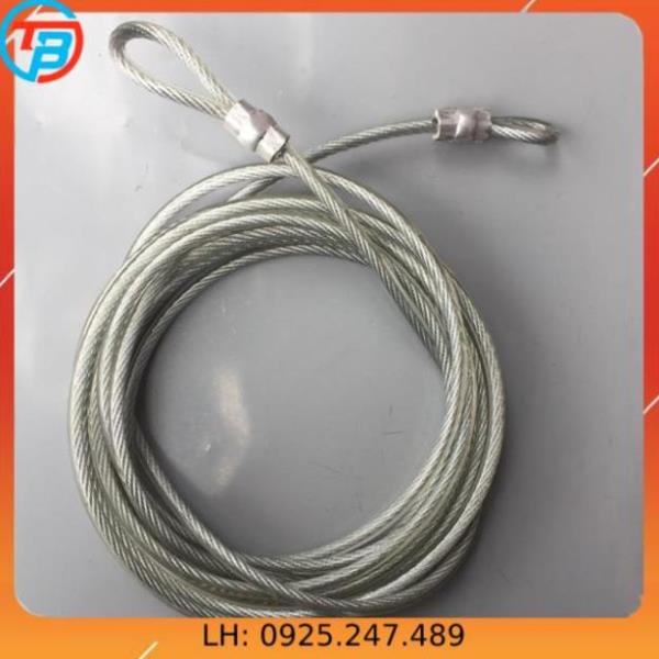 Dây cáp khóa xe bọc nhựa phi 8 dài 10m