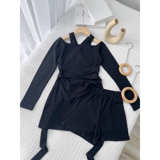 Set áo thắt dây kèm short - Chitchitstore