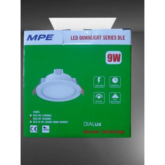 ĐÈN LED ÂM TƯỜNG 9W MPE . DOWNLIGHT DLE - TIẾT KIỆM ĐIỆN