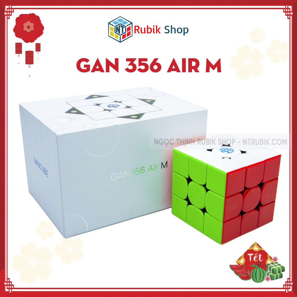 [Siêu Phẩm] Rubik 3x3x3 Gan356 AIR M flagship 2020 Stickerless / Đen (Hãng Mod Nam Châm)