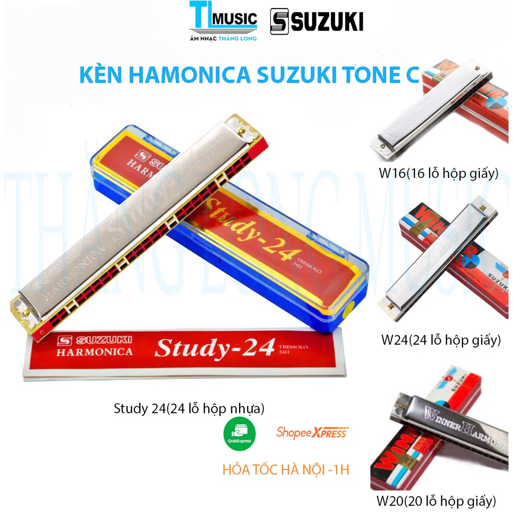 [Mã SKAMLSC4023 giảm 10% đơn 100K] [Chính hãng] Kèn Harmonica Suzuki Winner W16 &amp; W24