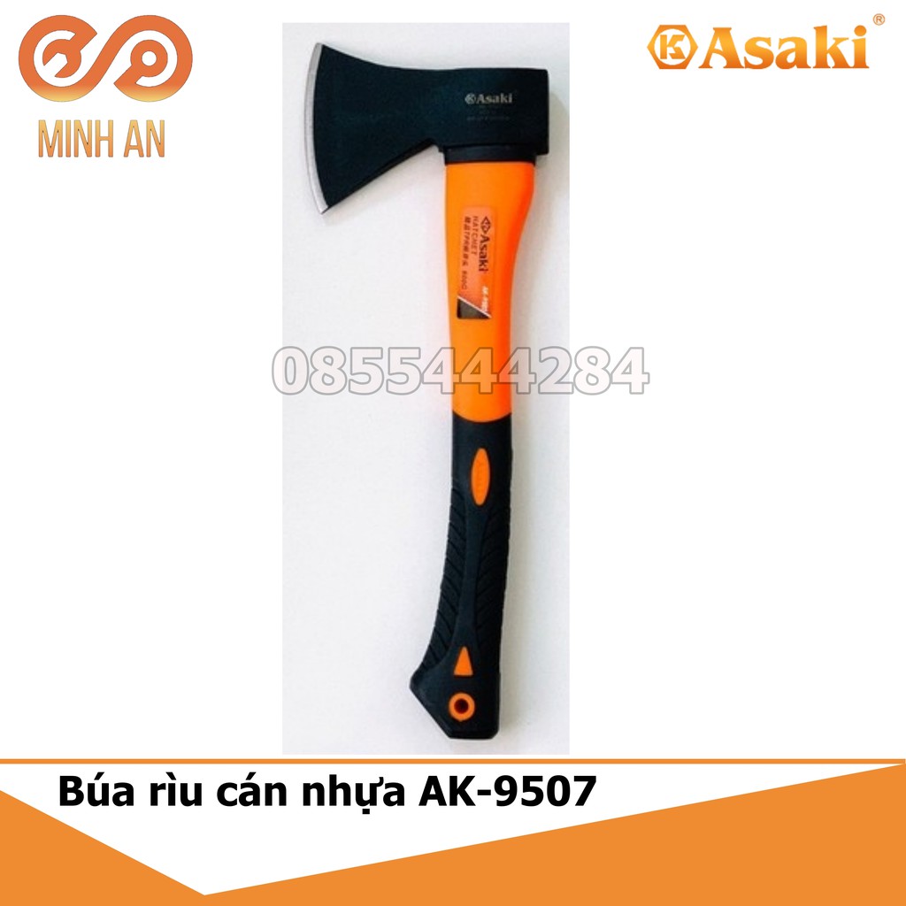 Búa Rìu Asaki AK-9507 [HÀNG CHÍNH HÃNG] bổ củi, chặt cây, làm vườn, thoát hiểm, cứu hộ, dã ngoại đa năng 600G A