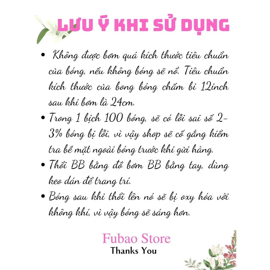 Bong bóng cao su chấm bi nhiều màu size lớn, trang trí sinh nhật Fubao Store