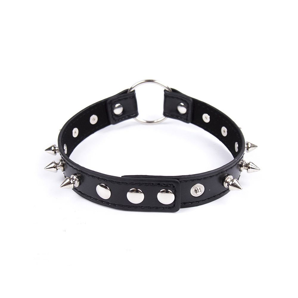 UPSTOP Punk Spiked Rivets Sexy Neck Sleeve Restraint Leather Collar Neck Chain