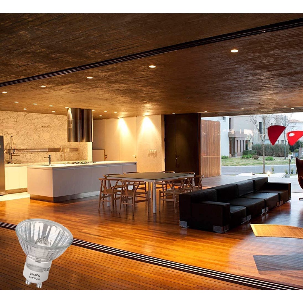 Set 1 / 10 Bóng Đèn Halogen GU10 50W GU10 + C 230V 50W Ánh Sáng Trắng Độ Sáng Cao MR16 GU10 Có Mặt Kính