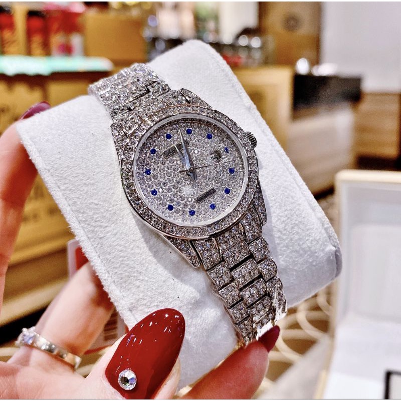 Đồng hồ nữ Davena full đá cực đẹp, sẵn 2 màu