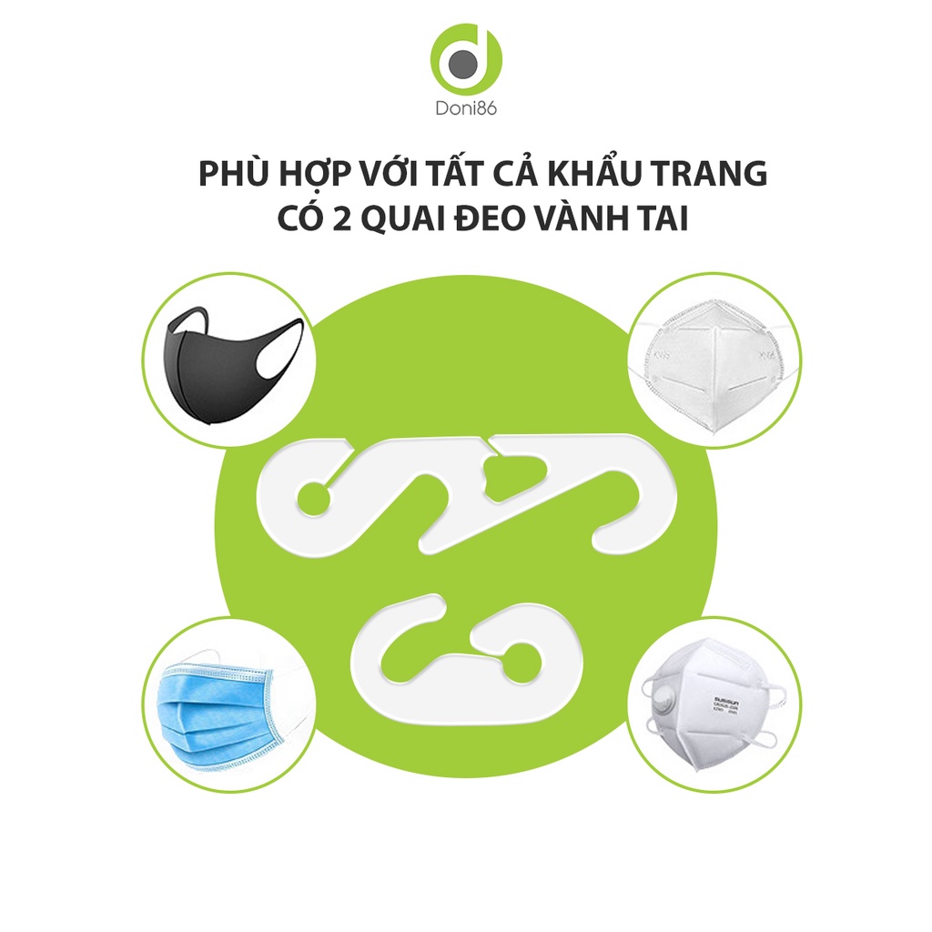 Móc cài đeo khẩu trang chống đau tai kiểu cong dấu ngã tiện lợi khi sử dụng_Doni86_DOPK197