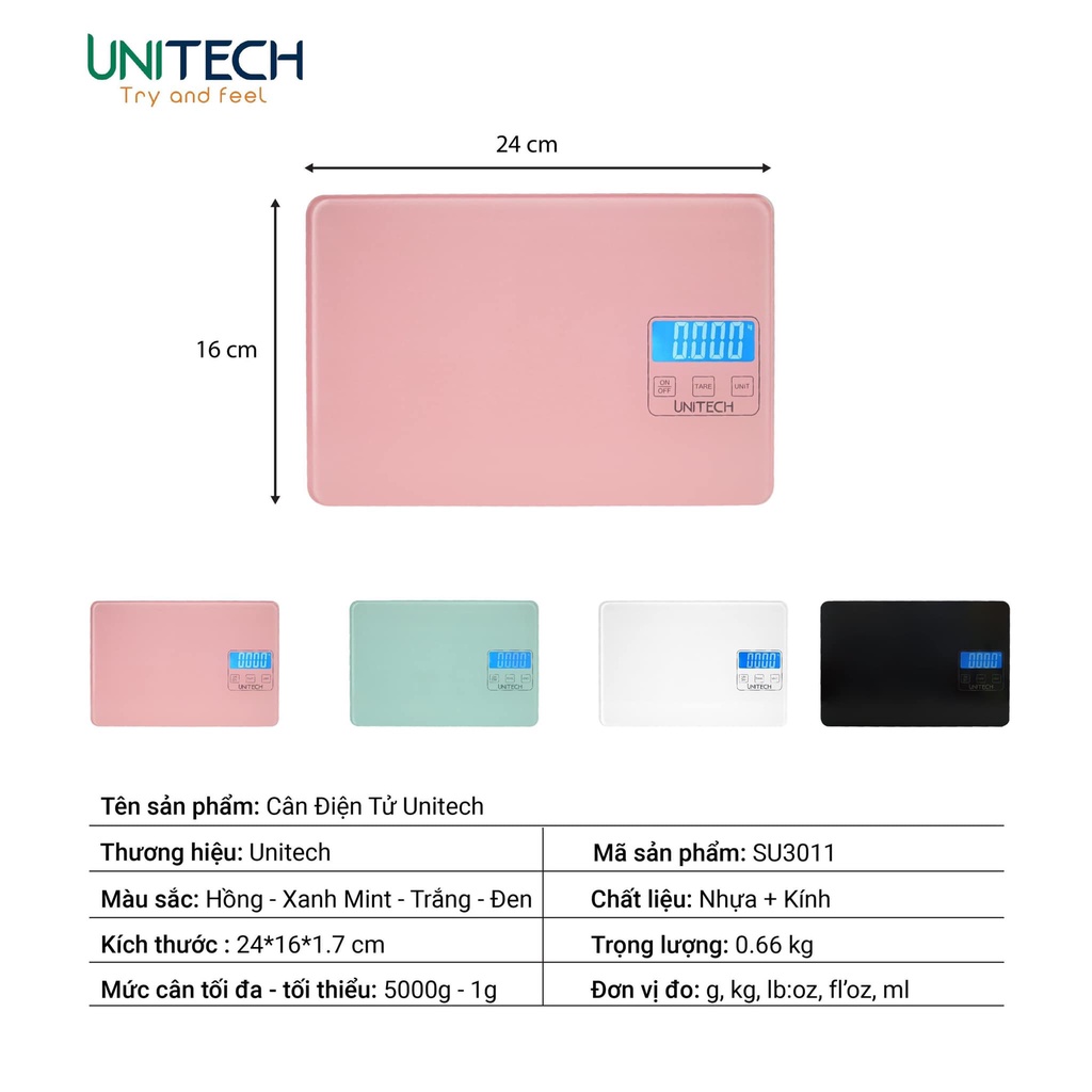 Cân điện tử UNITECH 5KG ( màu ngẫu nhiên)