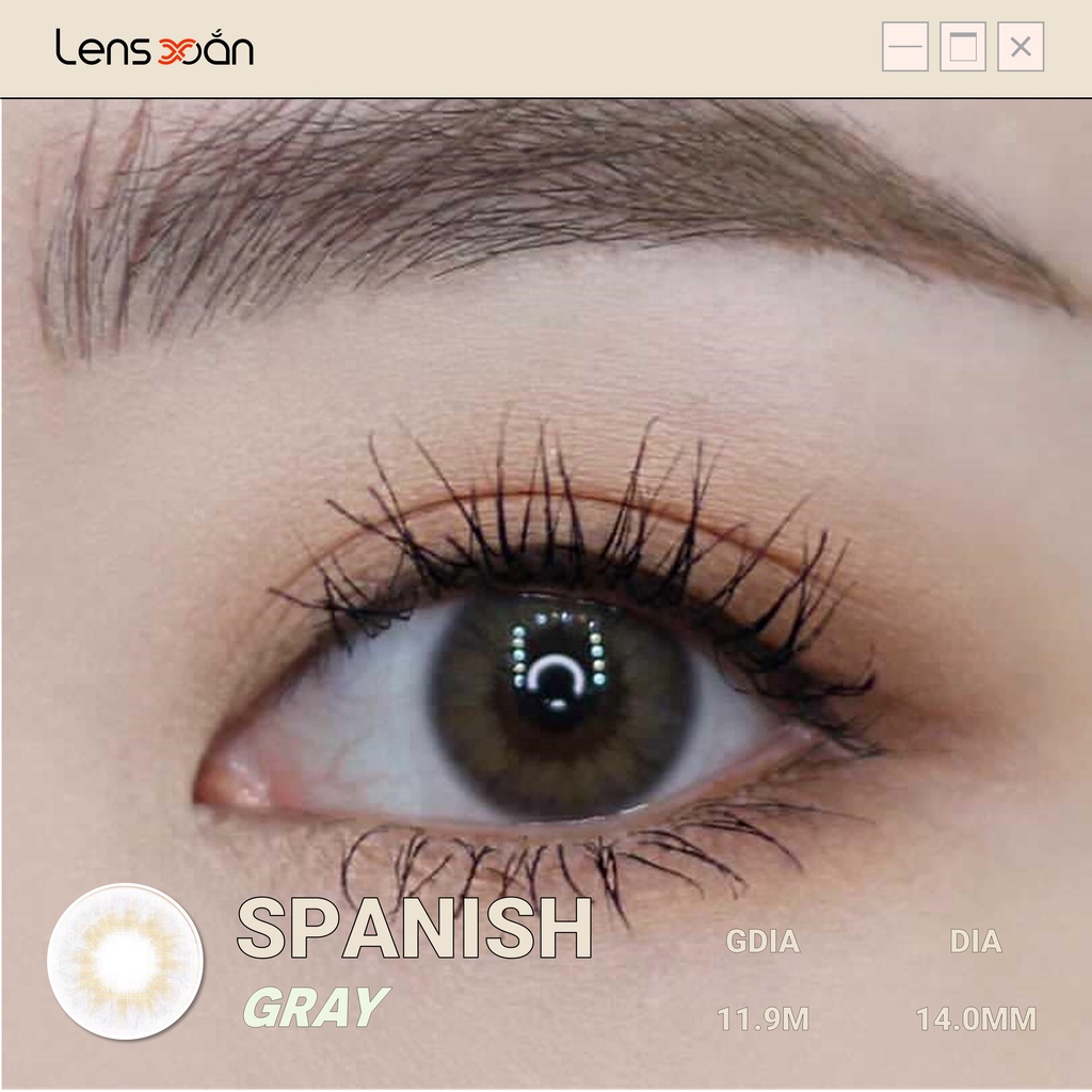 KÍNH ÁP TRÒNG SPANISH GRAY CỦA B.S.COR ( hạn 6 tháng): Lens xám khói minisize | Lens Xoắn ( GIÁ 1 CHIẾC, ĐỌC LƯU Ý )