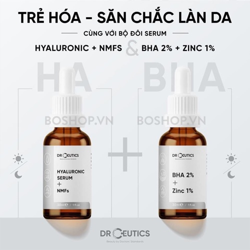 Tinh Chất Basic HA Hydration, Hyaluronic Serum + NMFs DrCeutics Cấp Ẩm Và Căng Bóng Da 30ml