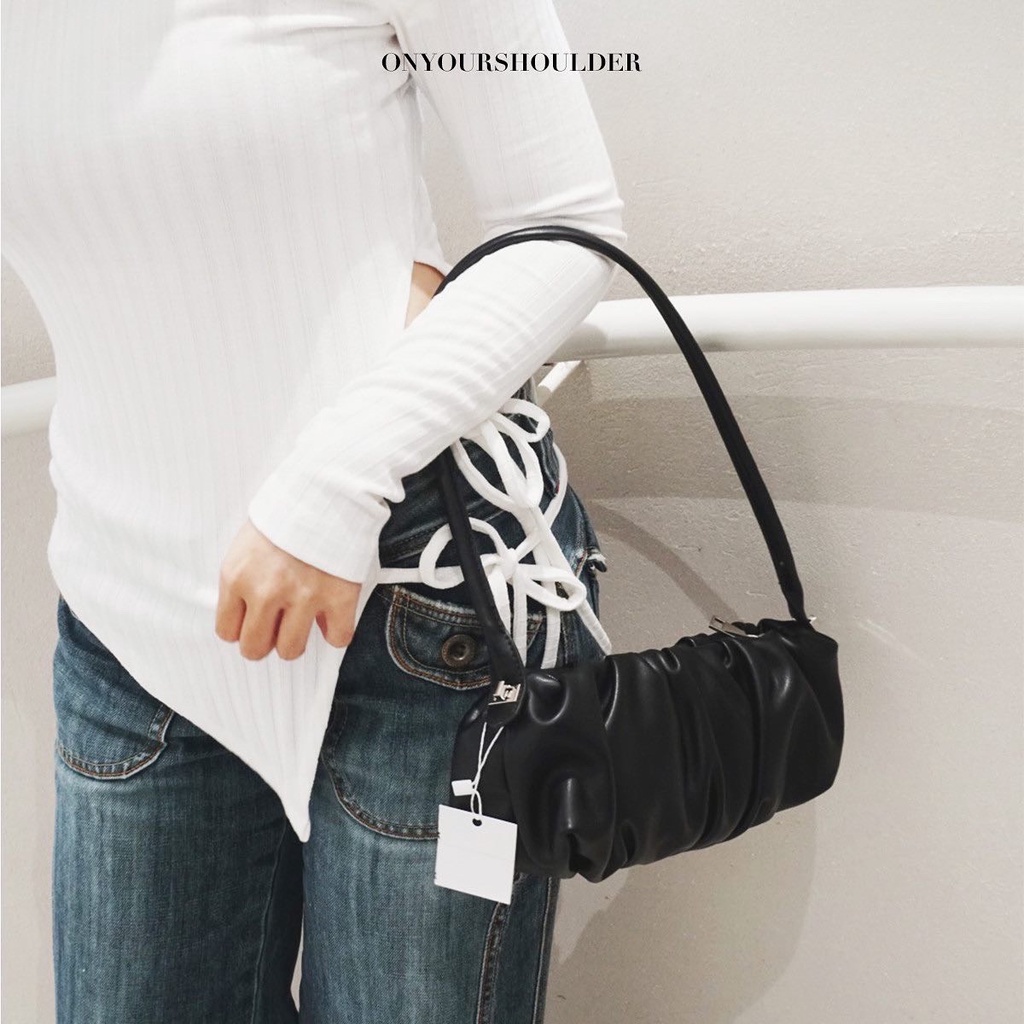 Túi xách nữ màu đen thời trang Aries Bag, túi da công sở thanh lịch công sở cao cấp sành điệu Onyourshoulder