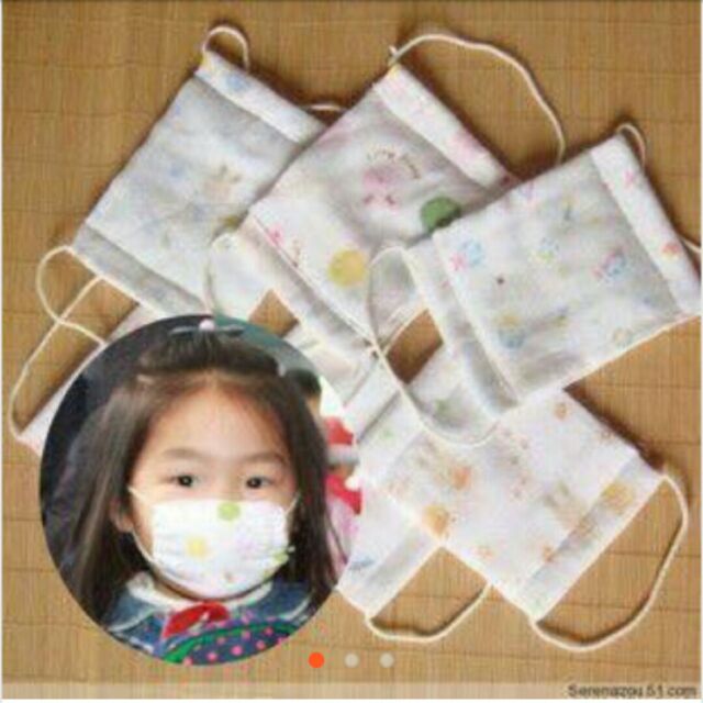 Khẩu trang bé trai _bé gái xô 4 lớp xuất Nhật