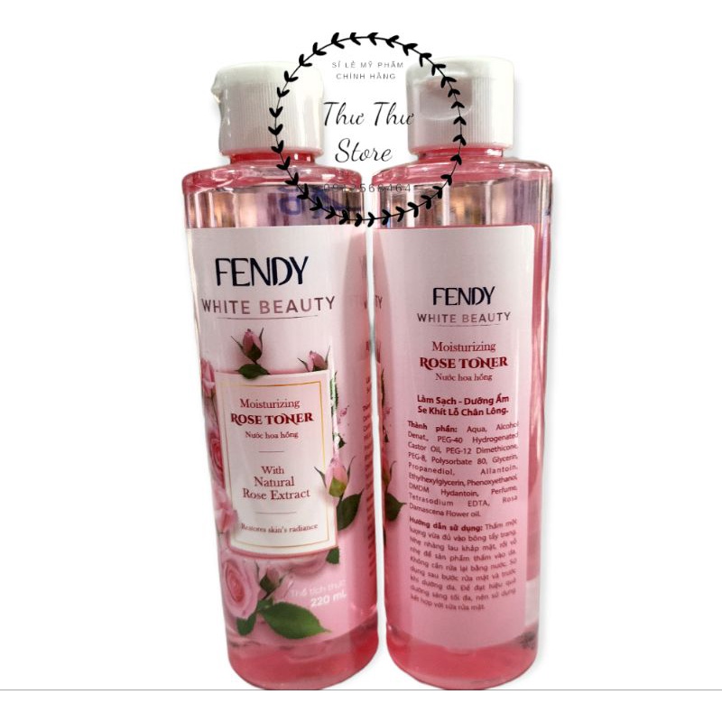 Nước Hoa Hồng + Nước Tẩy Trang Fendy Tẩy Trắng Làm Sạch Dưỡng Ẩm Se Khích Lỗ Chân Lông