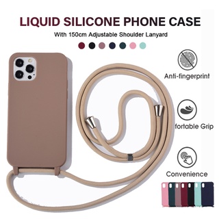 New product promotion phone case iPhone 13 12 11 Pro Max XR XS 6 7 8 silicone phone case with 160cm adjustable necklace lanyard phone case