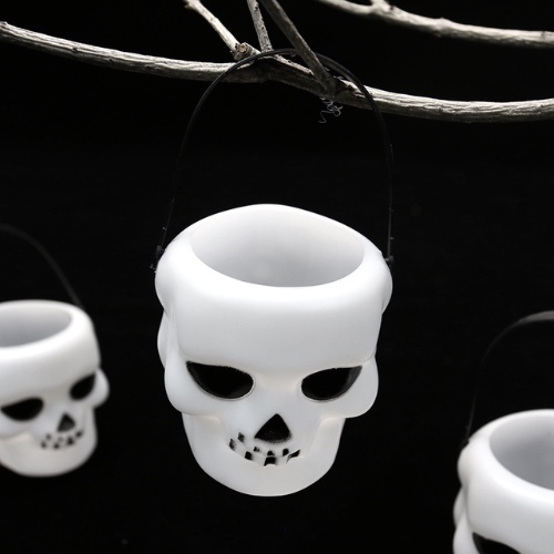 Giỏ Đựng Kẹo Mini Trang Trí Tiệc, Lễ Hội Hóa Trang Halloween Hình Đầu Lâu/Hũ Phù Thủy/Bí Ngô