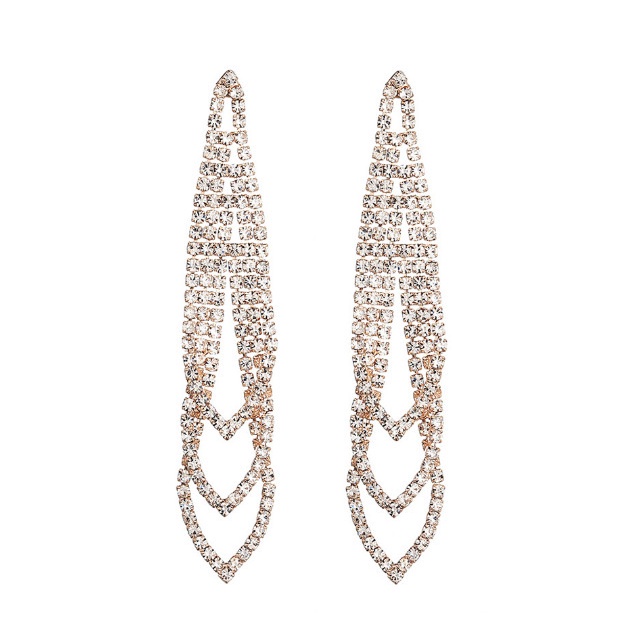 Khuyên Tai Nữ Dài Đính Đá Sang Trọng