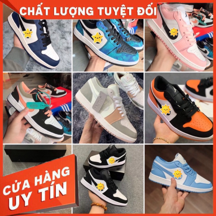 Giày thể thao jodan cổ thấp, giày sneaker đen trắng các mầu mới nhất hot nhất nam nữ đủ size 36-43 - Hàng nhập khẩu