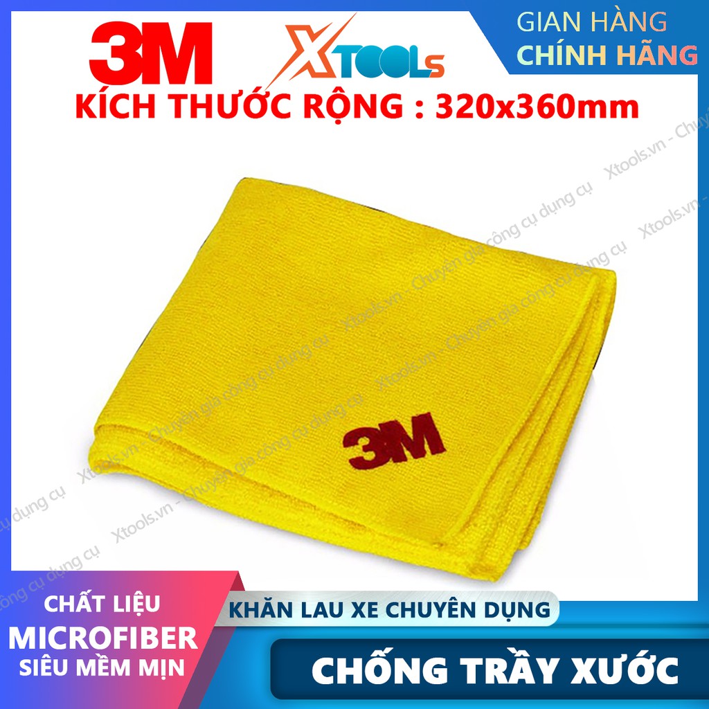 Khăn lau xe hơi chuyên dụng 3M 50400VL 32X36cm khăn lau ô tô đa năng sợ microfiber mềm mịn khổ lớn chống trầy xước