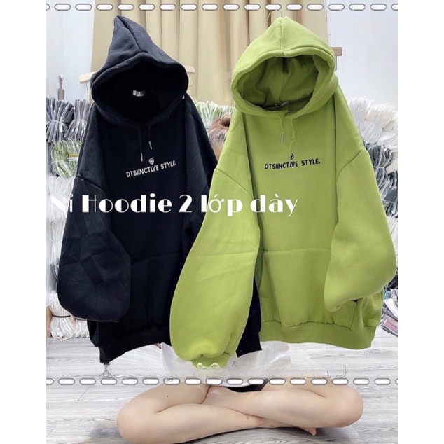 Áo Nỉ Hoodie Thêu Chữ Chất Nỉ Ngoại 2 Lớp Dày Dặn Form Rộng Tay Phồng-Unisex Nam Nữ( Hàng Sẵn)