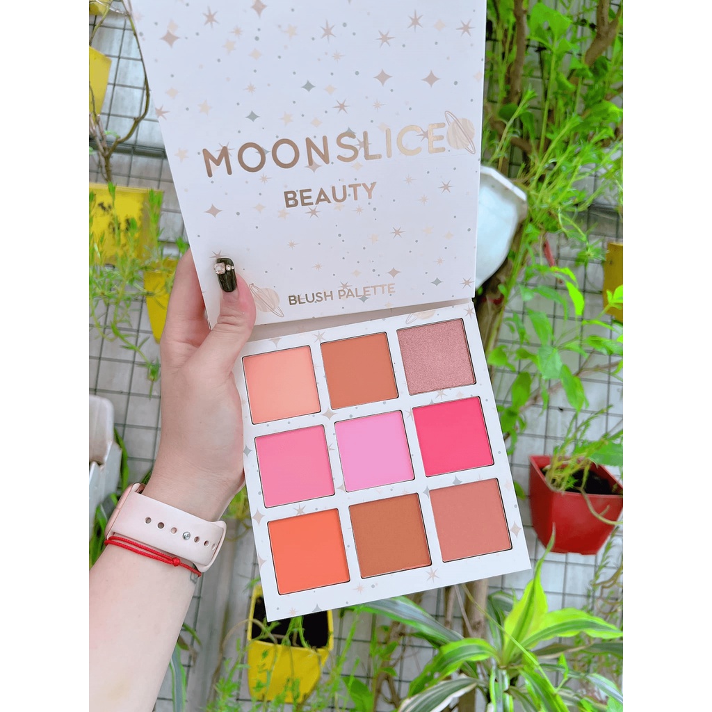Bảng phấn má hồng 9 ô Moon Slice Beauty Brush Palette tạo khối và bắt sáng tự nhiên bám màu lâu trôi