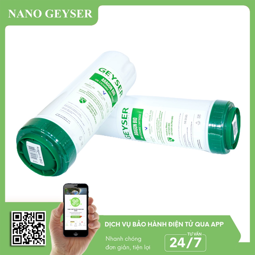 Bộ 3 lõi lọc nước 123 dùng cho máy Geyser Ecotar 8, Lõi Ecosoft, Aragon, Disruptor Nano Geyser