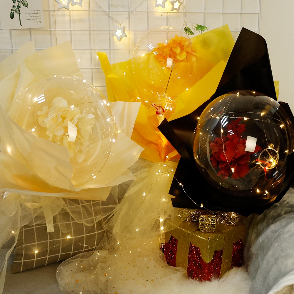 Set bong bóng hoa hồng có đèn led phát sáng trang trí tiệc cưới/ valentine/ sinh nhật/ trang trí nhà