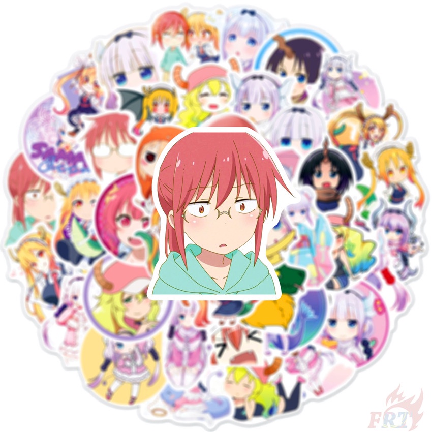 Bộ 50 miếng dán họa tiết anime Kobayashi 's Dragon Maid dòng 05 trang trí vali máy tính xách tay