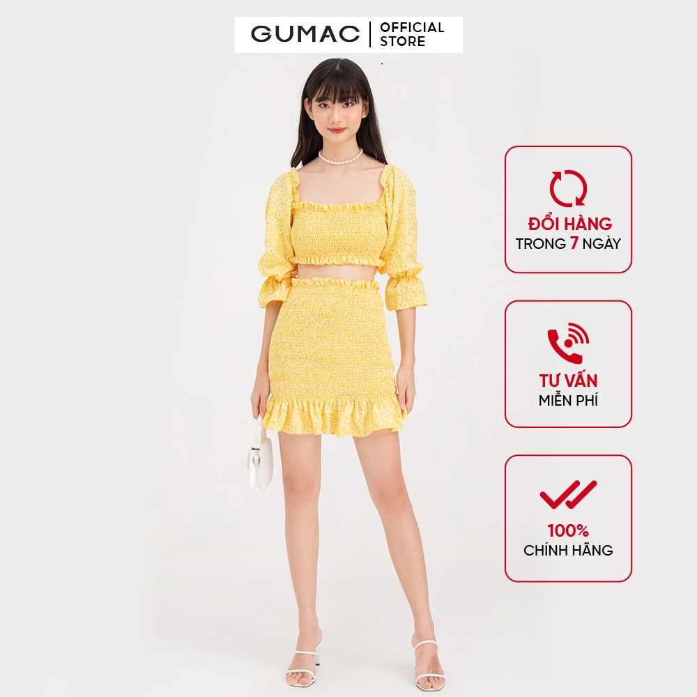 [Mã WABRGU152 giảm 10% tối đa 50k đơn từ 250k] Chân váy nữ chạy smocking GUMAC VB783