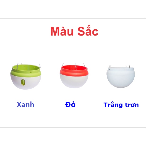 (24x18cm) Chậu nhựa tròn treo tự dưỡng dây xích size 2_Chậu nhựa treo trồng hoa thông minh_Chậu thủy sinh