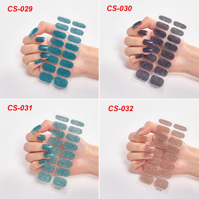 Set 16 miếng dán trang trí móng tay nhãn dán Cs021-040 lấp lánh 3D