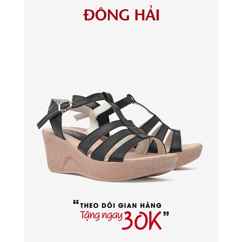 &quot;TẶNG NGAY 30K khi theo dõi gian hàng &quot;Sandal đế xuồng Đông Hải 5cm da bò cao cấp quai ngang thanh mảnh tôn dáng - S5638