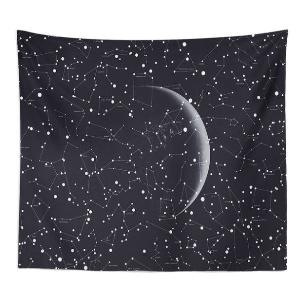 [Giá hủy diệt] Tranh vải treo tường - Thảm trang trí hình mặt trăng ngân hà siêu đẹp có Tặng kèm móc treo và đèn nháy