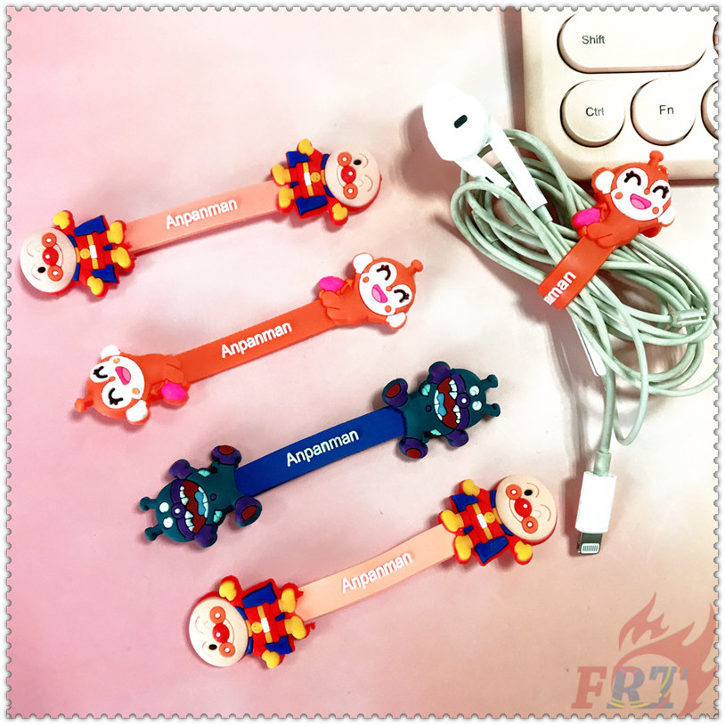 ◐ Máy Quấn Dây Cáp Anpanman ◑ 1 Dụng Cụ Quấn Dây Cáp Tai Nghe Gọn Gàng Bằng Silicon Hình Anpanman/Baikinman/ Dokin-chan Hoạt Hình