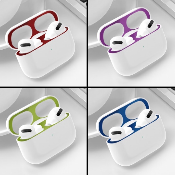 Miếng dán kim loại chống bụi bảo vệ hộp tai nghe thích hợp cho AirPods 1 2 3