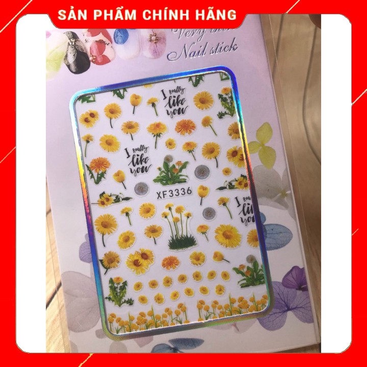 ( giá sỉ ) Hình dán móng tay - Sticker dán móng Hoa Hướng Dương XF3336 ( Rẻ vô địch )