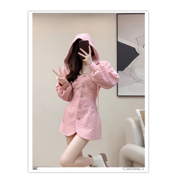 Mới Set Áo Hoodie Và Chân Váy Thời Trang Thu Đông Hàn Quốc 2022 Cho Nữ