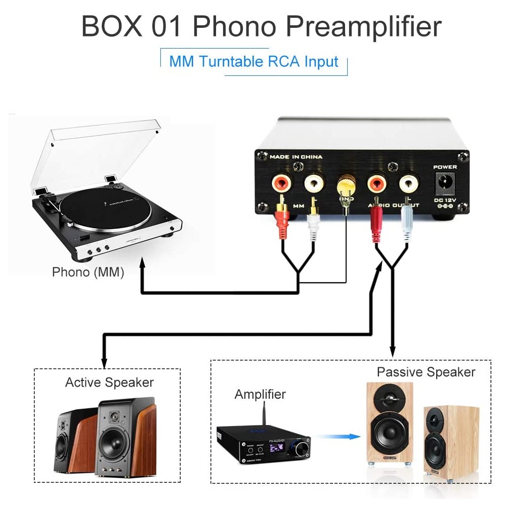 Ampli nghe nhạc FX-Audio Phono BOX01 - Preamp Phono Vinyl Player